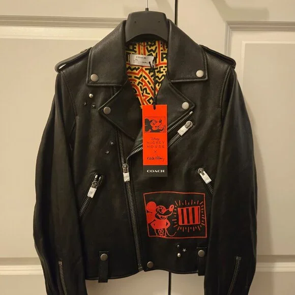 COACH® | Disney Mickey Mouse X Keith Haring Moto Jacket - Picture 4 of 5